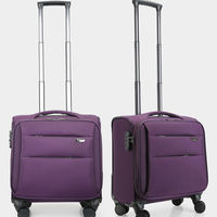 WETRUST Haute Qualité Spinner 4 Roues Noir Doux 16 pouces Oxford Tissu Voyage Trolley Bagages Pilote Sac Cas avec TSA LOC