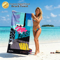 Custom Cotton Beach Towel Digital Printed Luxury Towel Soft Feel for Beach Pool Travel
