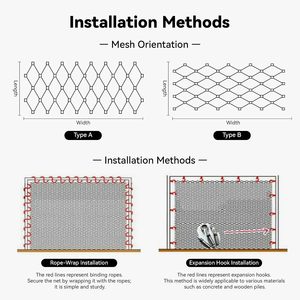 Stainless Steel <b>Wire</b> Rope <b>Mesh</b> 4x6ft 4 Inch Opening Balcony Protection Net Garden Safety Netting - Product Image 5