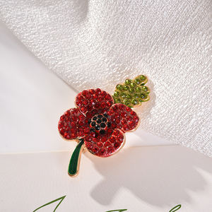 Fabrika Rhinestone gelincik çiçeği rozet broş unutmak diye hatırlama günü hatıra çiçekli broş broş yaka Pin festivali - Product Image 2