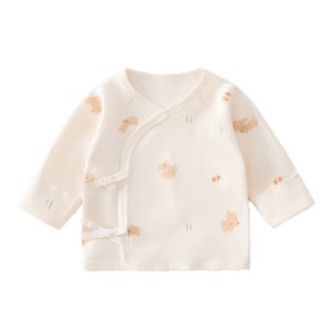 Hauts pour bébé en pur coton, chemisier à dos court pour nouveau-né, unisexe, classe A, tricoté sans couture, couche de base pour bébé d'un mois - Product Image 5