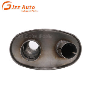 Modifiye egzoz borusu orta susturucu iç Y boru 67mm giriş 67mm + 55mm çift çıkışları evrensel 275x158mm Oval ator atör - Product Image 3