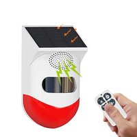 Alarm Keamanan Rumah Sensor Gerak Inframerah Sirene Bertenaga Surya PIR Sensor Gerak Alarm Luar Ruangan dengan Suara dan Cahaya