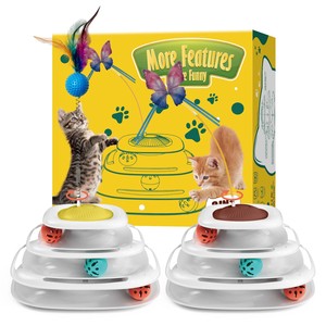 Juguete interactivo para gatos de interior, ecológico, multifuncional, con láser y plumas - Product Image 2