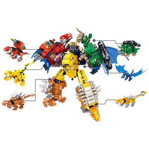 Blocs de construction <span class=keywords><strong>Robot</strong></span> 6 en 1 Dinosaure Mecha Jouet de construction en briques Ensemble de jouets éducatifs DIY - Product Image 1