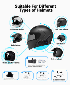 Nouveau kit d'intercom pour casque de moto <span class=keywords><strong>Europhone</strong></span> S6-1200M ABS, communication longue portée, étanche, bidirectionnel, pour 6 personnes - Product Image 4