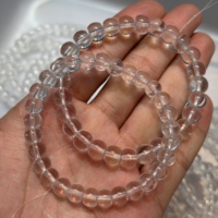 Bracelet de luxe Feng Shui en cristal blanc transparent, perles de quartz clair en forme de pomme naturelle, extensible, vente en gros