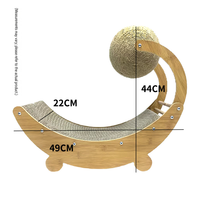 Novayapetix Lit de grattage pour chat en carton écologique et sûr, en forme de croissant de lune, avec structure en bois courbée, suspendu