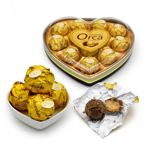 OEM high quality heart shape box packing 12pcs sweet chocolate