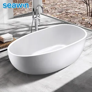 SeaWin Large Size 1800cm Freestanding Acrylic Soaking Bathtub For Adults Bathroom Bath Tub