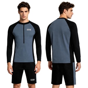 Traje de Baño para Hombre, Personalizado, al por Mayor, Protección UPF 50+, Camiseta y Pantalones Cortos, para Entrenamiento Atlético, Surf, Natación, Práctica en Equipo - Product Image 1