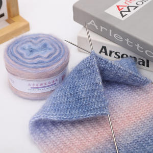 Fil de <span class=keywords><strong>laine</strong></span> dégradé Mohair fait à la main bricolage fil textile à motif brut teint pour écharpe pull vêtements d'extérieur - Product Image 5