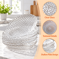Assiette à dîner en verre pressé personnalisée de 10,6 pouces, 36 motifs disponibles, plat rond pour servir des desserts pour les mariages et la restauration