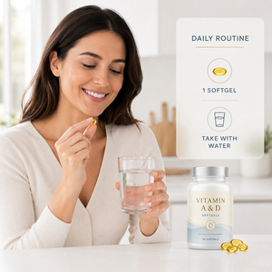 Complément alimentaire en gélules molles de vitamine A et D pour adultes avec soutien antioxydant pour une meilleure densité osseuse et une meilleure fonction immunitaire - Product Image 3