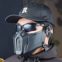 Masque tactique demi-visage réglable pour la protection buccale, équipement de sécurité sportive CS