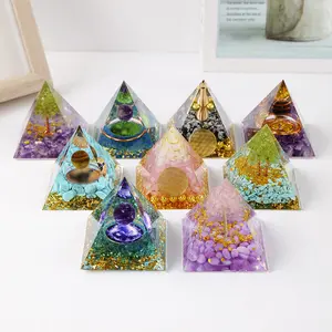 Buy Wholesale Natural Gemstone Palm Pyramid Online Christmas Day Gift Energy Healing Stone Attract Wealth Lucky Crafts