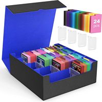 Boîte de rangement rectangulaire magnétique verticale étanche en PU pour cartes de jeu, support de cartes, protection pour cartes de tarot