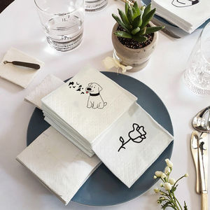 少量生産 カスタムロゴ入りバッグ ディナーナプキン 2プライ バージンウッドパルプ カラー印刷 OEMブランド ホテル レストラン 広告 4/6/8枚入り - Product Image 3