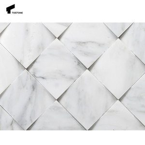 Tostone Dreamy White Daisy Graph Splicing Mosaïques en marbre naturel pour intérieurs minimalistes Décoration Panneaux muraux pour la maison - Product Image 2