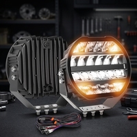 Phare de travail LED rond tout-terrain super lumineux de 9 pouces 100W, 10000 lumens, 5 modes, IP67, 12V 24V, pour camion
