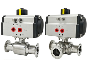 Tkfm <span class=keywords><strong>3</strong></span> Cách DN15 1/2 Inch <span class=keywords><strong>3</strong></span> Cách 230V AC Tri Kẹp Vệ Sinh Cấp Khí Nén Bóng Van - Product Image 3