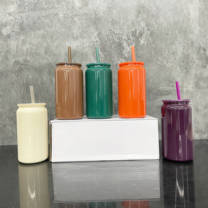 RTS nouveau style couleurs automne hiver noël blanc sublimation 16oz acier inoxydable soda peut vert violet café orange couleur - Product Image 2