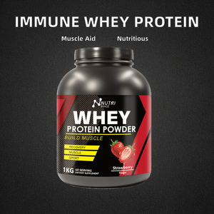 אבקת חלבון מי גבינה מיידית לחיזוק חסינות מבית מוהואה, בטעם תות למבוגרים, 2 ליברות, עתירת תזונתיות, תומכת בבניית שרירים - Product Image 2