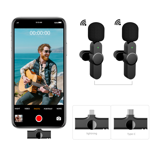 Mini Youtube Ticktok Wireless Microphone for Video Recording Live Stream Vlog Interview Wireless Microphone