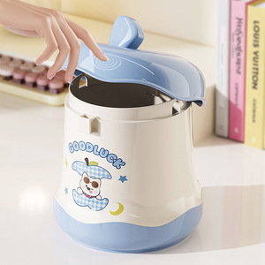 Cute Apple Shape Desktop Trash Can With Lid Mini Waste Bin For <b>Office</b> Dormitory Use - Product Image 3