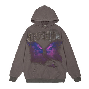 Streetwear Distressed Sweat Suit <strong>Demon</strong> <strong>Slayer</strong> Woobie Fluffy Knit Chenille Brown 3D Puff Printing Washed <strong>Hoodie</strong> - Product Image 4