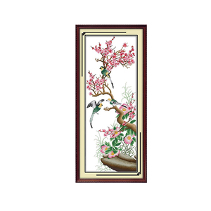 Kit de Broderie Point de Croix Motif Prunier <span class=keywords><strong>Rouge</strong></span> HD 16/14/11CT, Tissu Aida Pré-imprimé ou à Compter, Ensemble d'Artisanat Artistique, Toile à Broder - Product Image 1