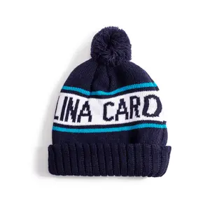 Customized Thickened Cold Proof Warm Jacquard Wool Knit Hat With Embroidery Logo