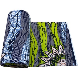 Tissu de cire imprimé africain aéré 100% coton pour l'artisanat de vêtements décontractés avec des motifs géométriques - Product Image 2