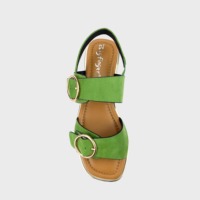 Sandales d'été tendance à bout ouvert en daim respirant, sandales plates à boucle réglable pour femmes et dames
