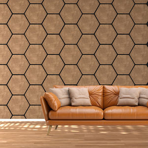 Panneau acoustique en laine de bois hexagonal 3D DIY, <span class=keywords><strong>beige</strong></span>, hexagonal, MDF, placage de chêne naturel/couleurs mélamine - Product Image 6