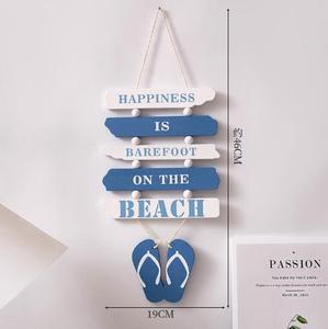 Zapatillas creativas, barra de letras conectada a marcas de dos caras de artesanía de madera para decoración del hogar de estilo oceánico - Product Image 5