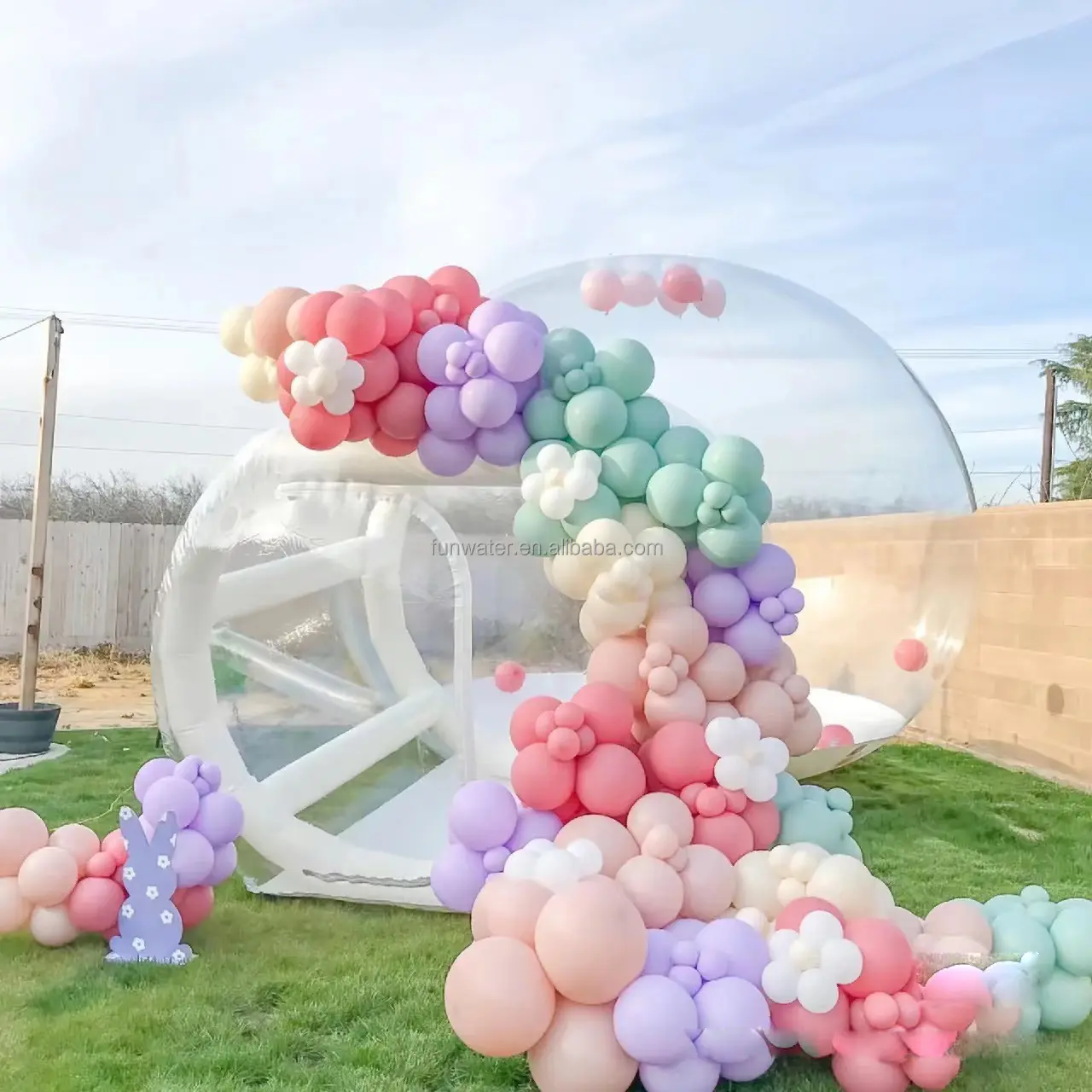 Наружная гигантская прозрачная надувная прозрачная купольная пузырьковая палатка нагреваемая надувная пузырьковая палатка с воздушными шарами
