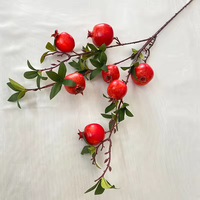 JIN PENG 7-koppige kunstmatige granaatappelplant, aromatisch en levensecht fruit voor thuis, kerst- en bruiloftdecoratie