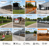 Barrière de contrôle des foules 6 pieds x 10 pieds en acier galvanisé, clôture temporaire pour travaux de construction, travaux routiers, événements publics au Canada