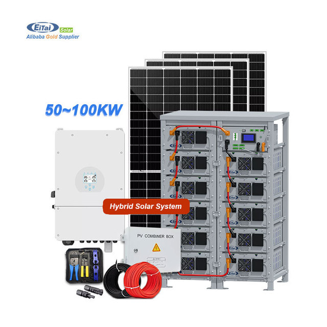 EITAI 50kw 100kw Industry Good Price on off Grid Solar System 80kw 150kw Complete 3 Phase Solar Panel System Kit with Battery
