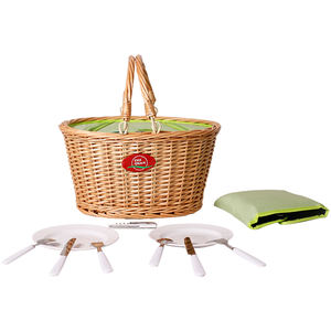 ZHIQUAN الملونة الخوص الصفصاف الروطان سلة مصغرة هدية شراء مقبض سلة النزهة مجموعة سلة التخزين مع حقيبة للحفاظ على البرودة لمدة 4 - Product Image 2