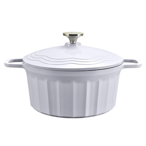 Cindy Coco Enamel Non-Stick <b>Soup</b> <b>Pot</b> 24cm Induction Compatible Double Handle Large Capacity Kitchen Cookware - Product Image 2