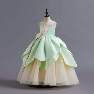 Grenouille Prince Princesse <span class=keywords><strong>Robe</strong></span> Sans Manches Long Style Halloween Princesse <span class=keywords><strong>Tiana</strong></span> <span class=keywords><strong>Robe</strong></span> - Product Image 6