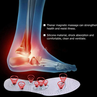 Semelles magnétiques d'acupression en gel avec soutien de la voûte plantaire, amortissantes, pour massage des pieds, perte de poids et soulagement par réflexologie