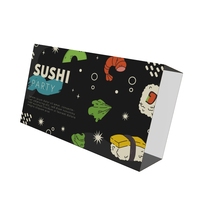 Kraft Paper Sleeve Folders Sushi Takeout Food Glossy Lamination Varnishing Paperboard Foil Recyclable Food Packaging