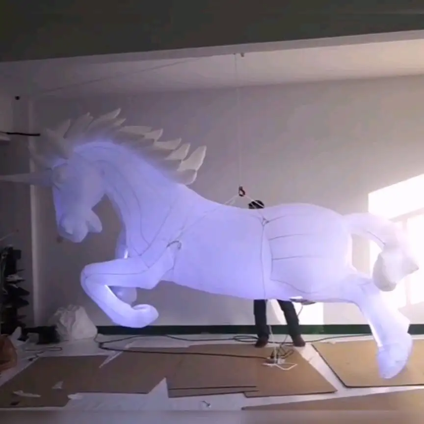 Inflatable Unicorn white horse Costume Led Walking Inflatable Horse for Parade