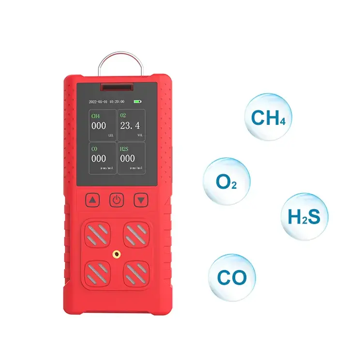 Alta qualidade venda quente portátil K10 medidor único alarme detector de gás medida CO, H2S, O2, EX gás