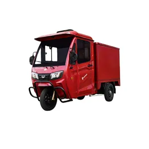 Electric cargo trike 3 wheeler with enclosed cabin and container for delivery discount price from the manufacturer