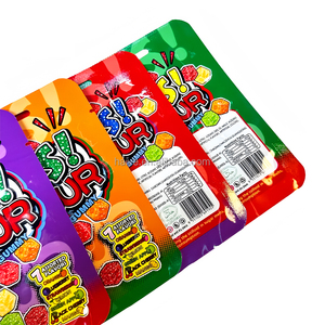 Custom Printed Holographic Die Cut 3.5g/28g Candy Ziplock Bags Resealable Moisture Proof Mylar Stand Up Pouches <strong>with</strong> Hang Hole - Product Image 5