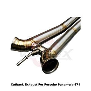 Vortex Exotic Natural Ti Header <b>Back</b> Setup Featuring Carbon Tips & Vacuum Valve For Porsche Panamera 971 - Product Image 5
